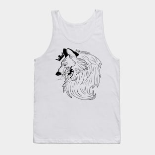 Black Wolfy In Crown Tank Top